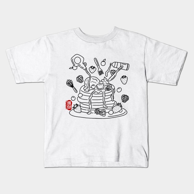 Pancake Kids T-Shirt by Fan Doodle